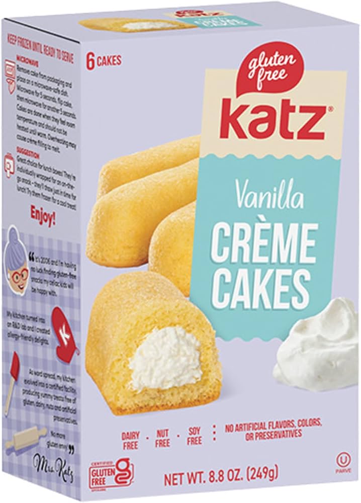 Amazon.com: Katz Gluten Free Vanilla Creme Cakes. Snack Cake, Free