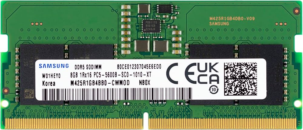 Samsung 8GB DDR5 5600MHz PC5-44800 CL46 SODIMM 1Rx16 Single Rank