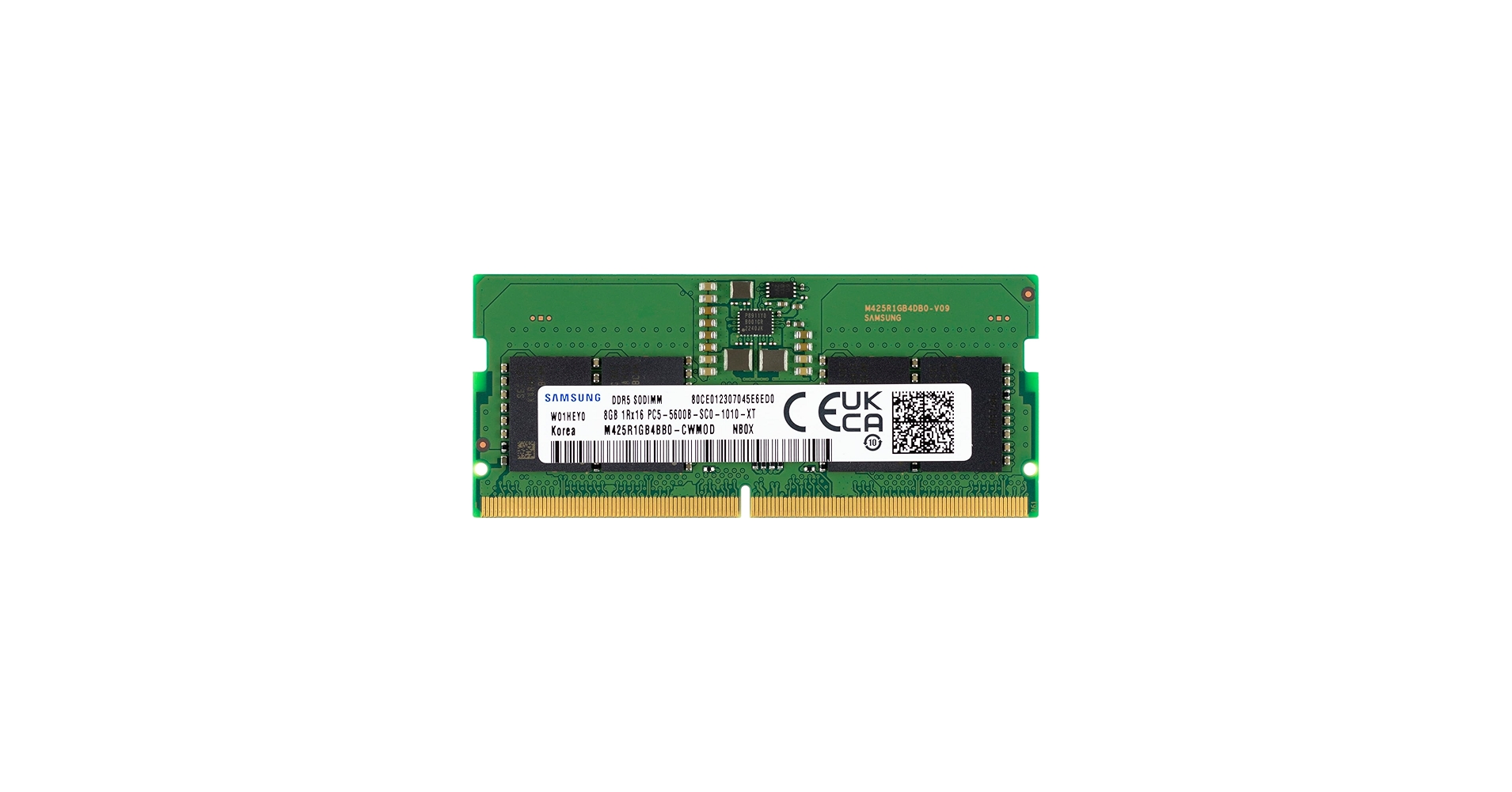 Samsung 8GB DDR5 5600MHz PC5-44800 CL46 SODIMM 1Rx16 Single Rank