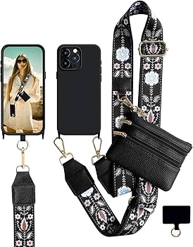 Amazon.com: VooDirop Crossbody Phone Strap with Wallet for iPhone