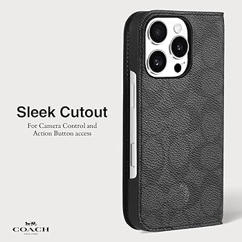Amazon.com: Coach Signature Canvas Wallet Folio iPhone 16 Pro Case