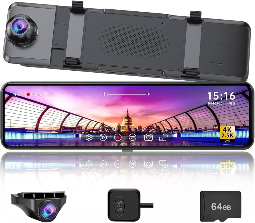 Amazon | Changer ドライブレコーダー ミラー型 【 4K+2.5K 伸縮式