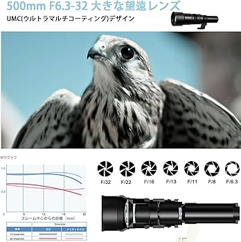 Amazon.co.jp: Lightdow 500mm F/6.3-32大型 望遠レンズ一眼レフレンズ