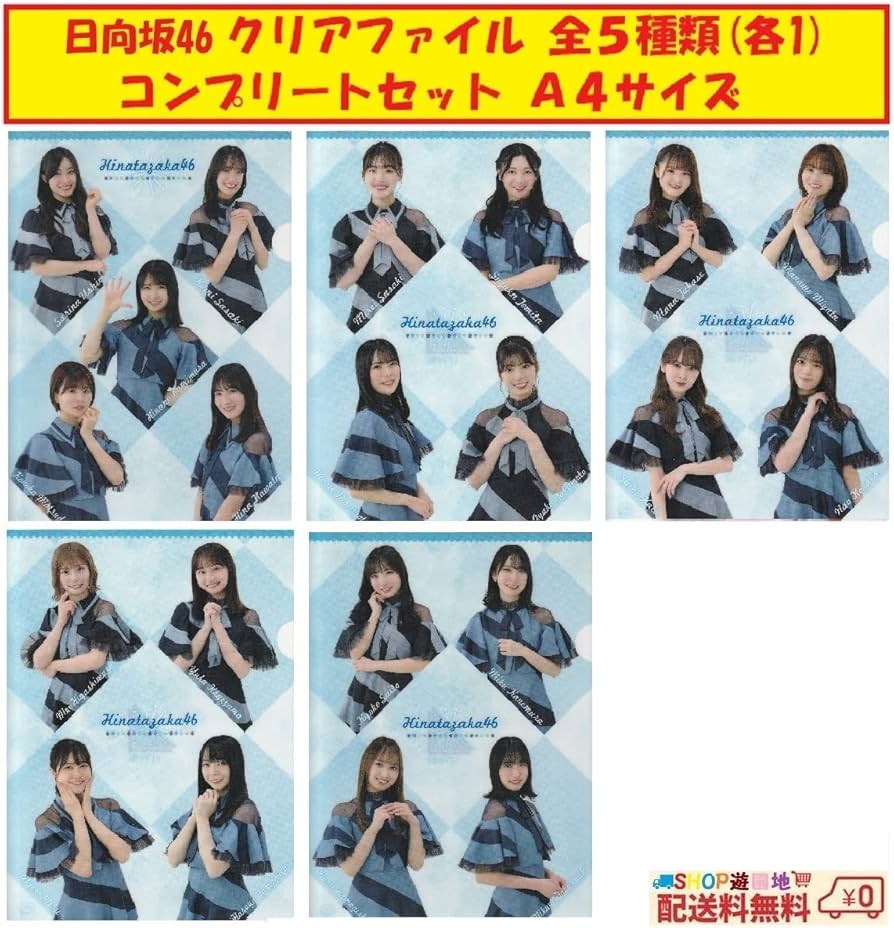 Amazon.co.jp: 日向坂46 A4 クリアファイル 全5種類(各1) 5枚