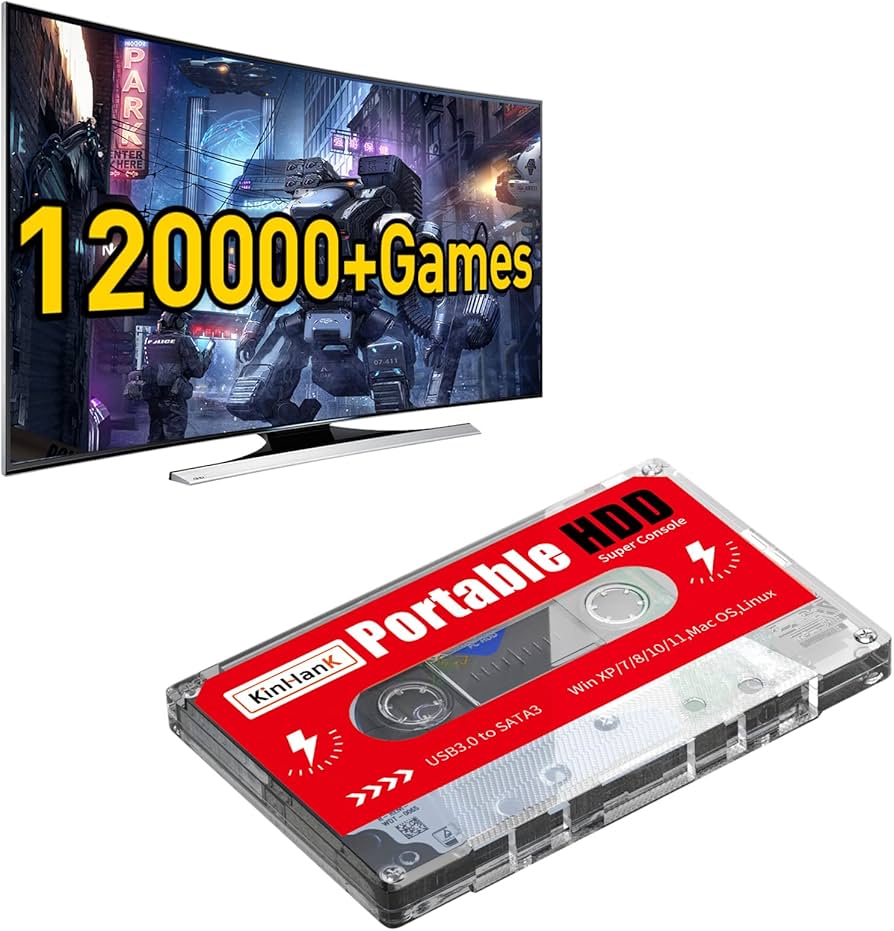Amazon.com: Kinhank 2TB Game Hard Drive, Built-in 120000+ Games