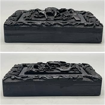 Amazon.co.jp: 書道具 硯 高級 すずり 鳥 梅 桜 松 中国美術 彫刻 骨董