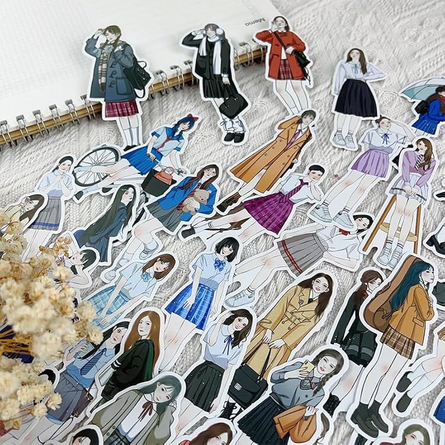 Amazon.co.jp: コラージュ 素材 女の子 シール 人物 ステッカー