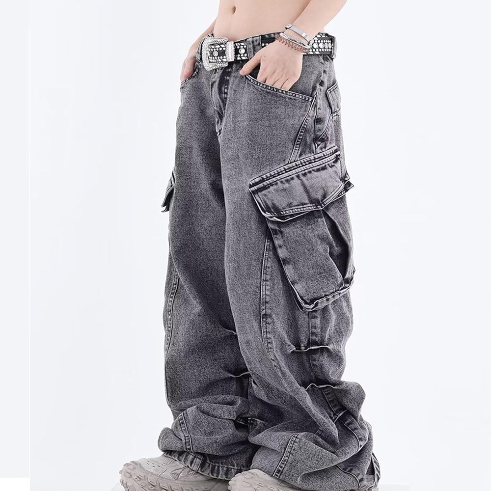 Amazon.com: Y2K Jeans Men's Hip Hop Vintage Washed Old Jeans