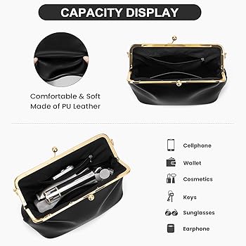 Amazon.com: CATSEA Women's Kiss Lock Crossbody Bag PU Medium