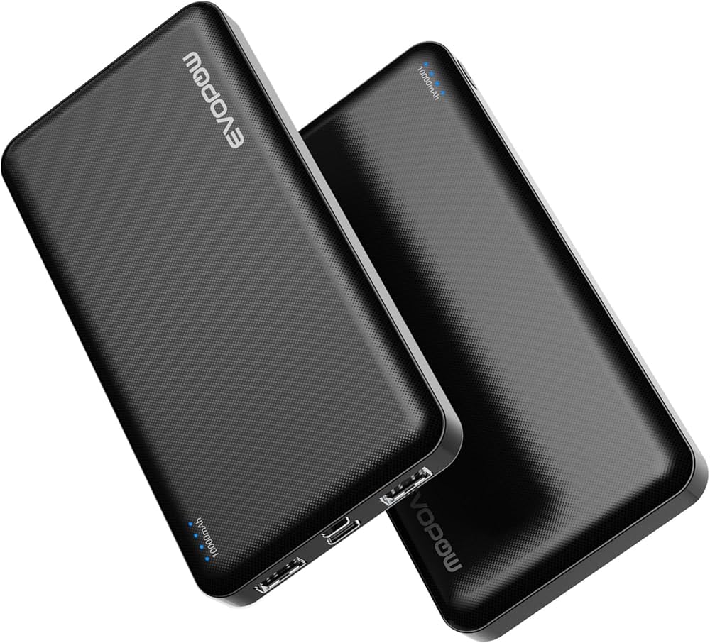 Amazon.com: Evopow 2 Pack Portable Charger, Slimmer 10000mAh Power