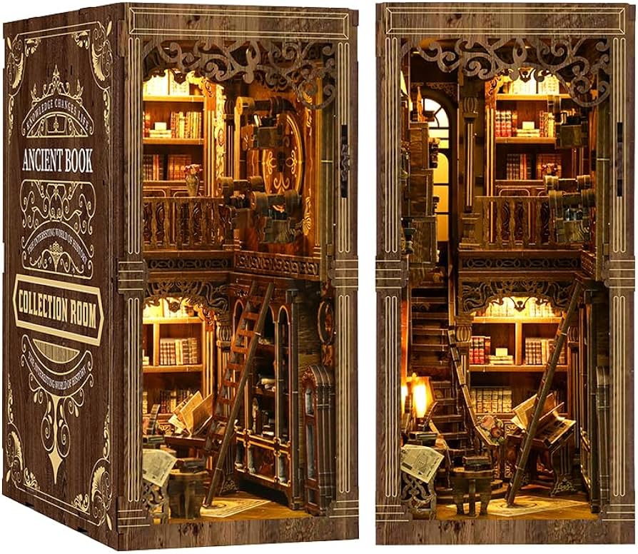 Amazon | ROCOXIA 古代のブックコレクションルーム DIYブックヌーク