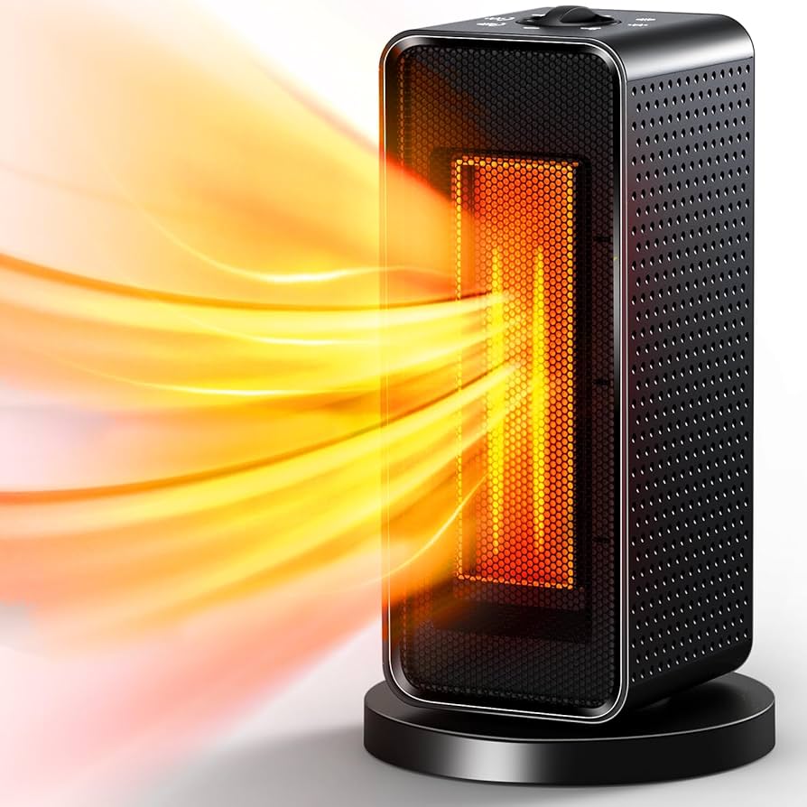 Amazon | セラミックヒーター 小型 速暖 【2025冬新登場・左右自動首