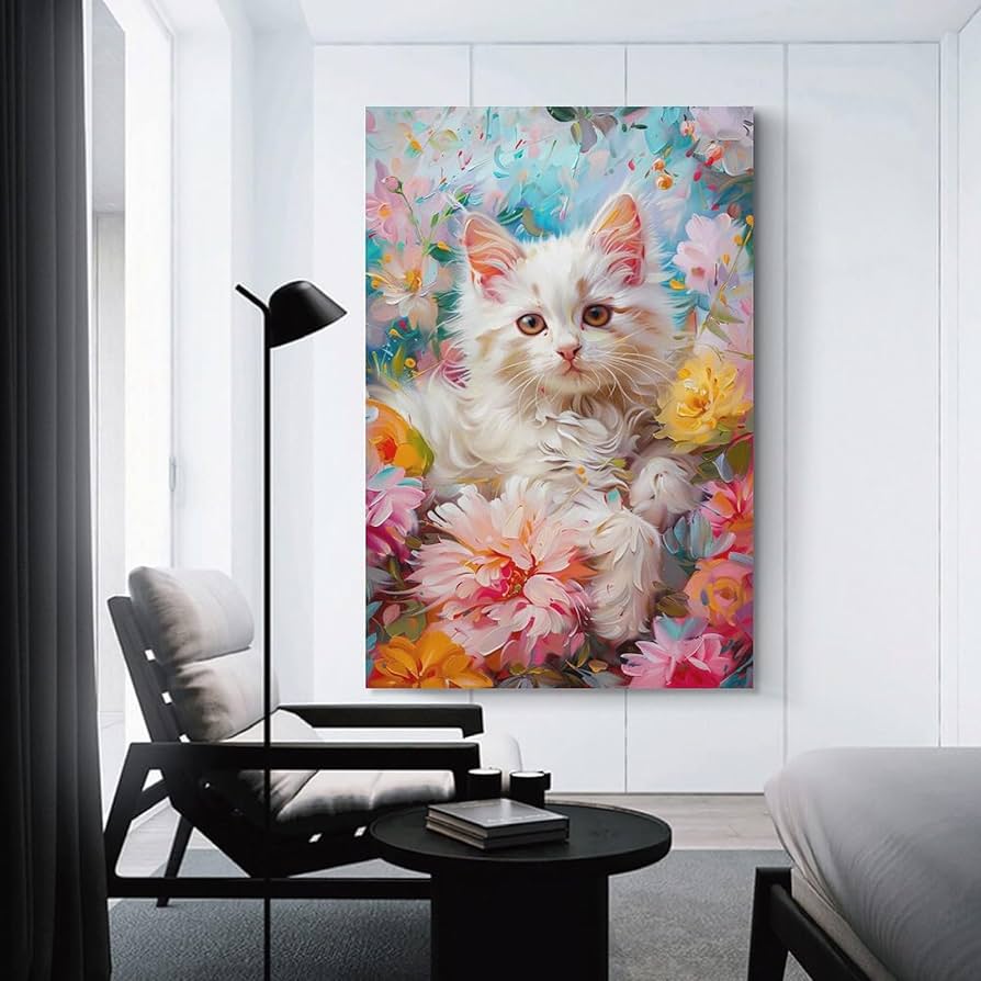 油絵 菅家令子 絵 絵画 インテリア F6-071019 猫たち 油絵 絵 絵画