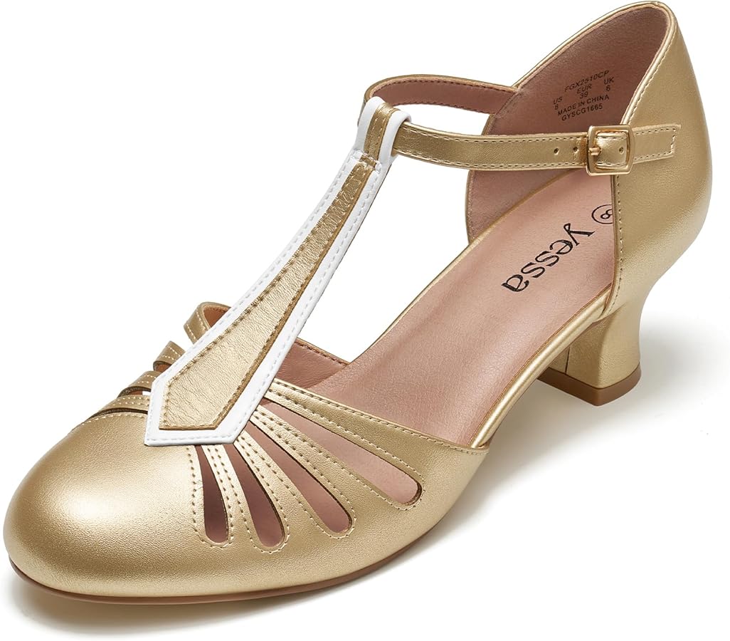 Amazon.com | YESSA T-Strap Character Shoes for Women 2