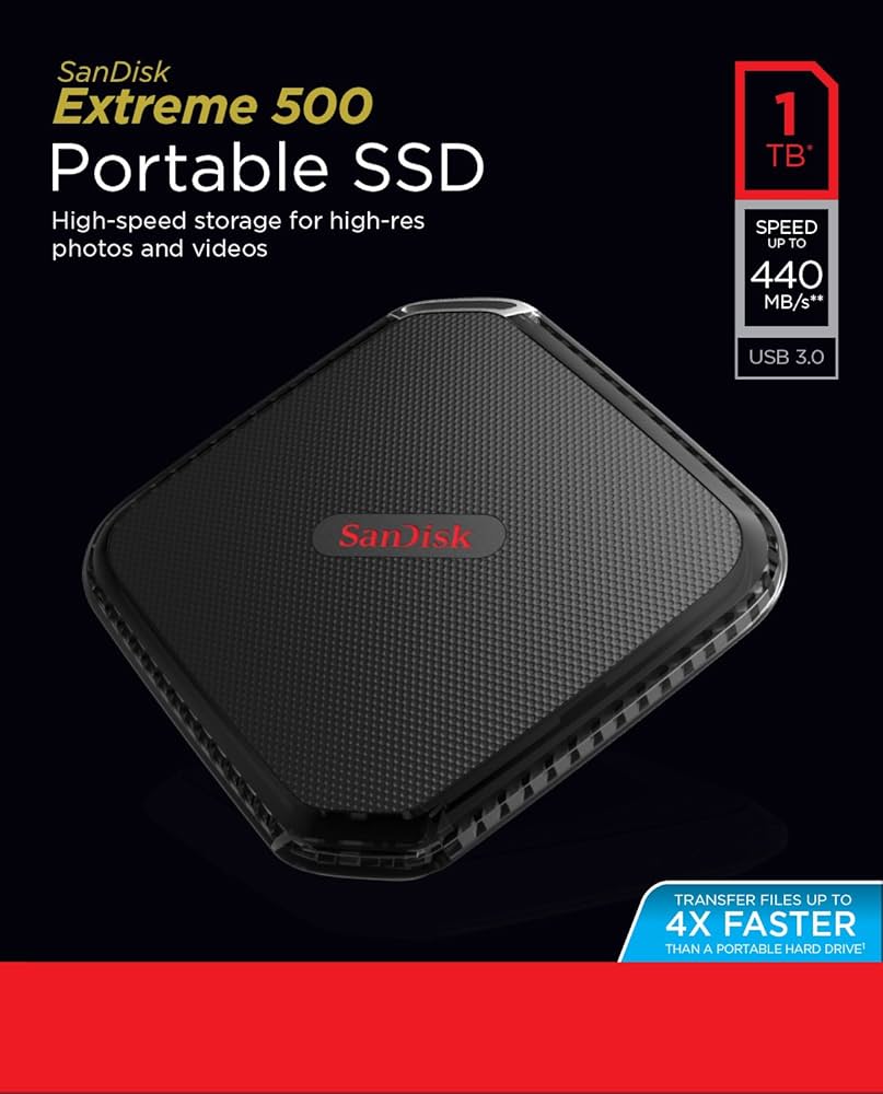 Amazon.com: SanDisk Extreme 500 Portable SSD 1TB SDSSDEXT-1T00-G25