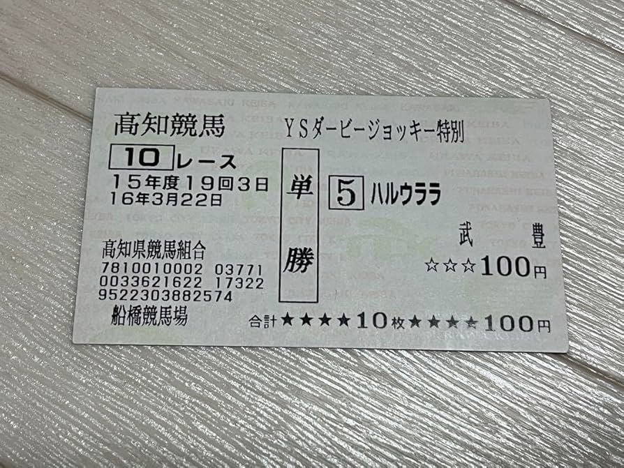 Amazon.co.jp: ハルウララ 馬券 武豊 コレクション??高知競馬 : ホーム