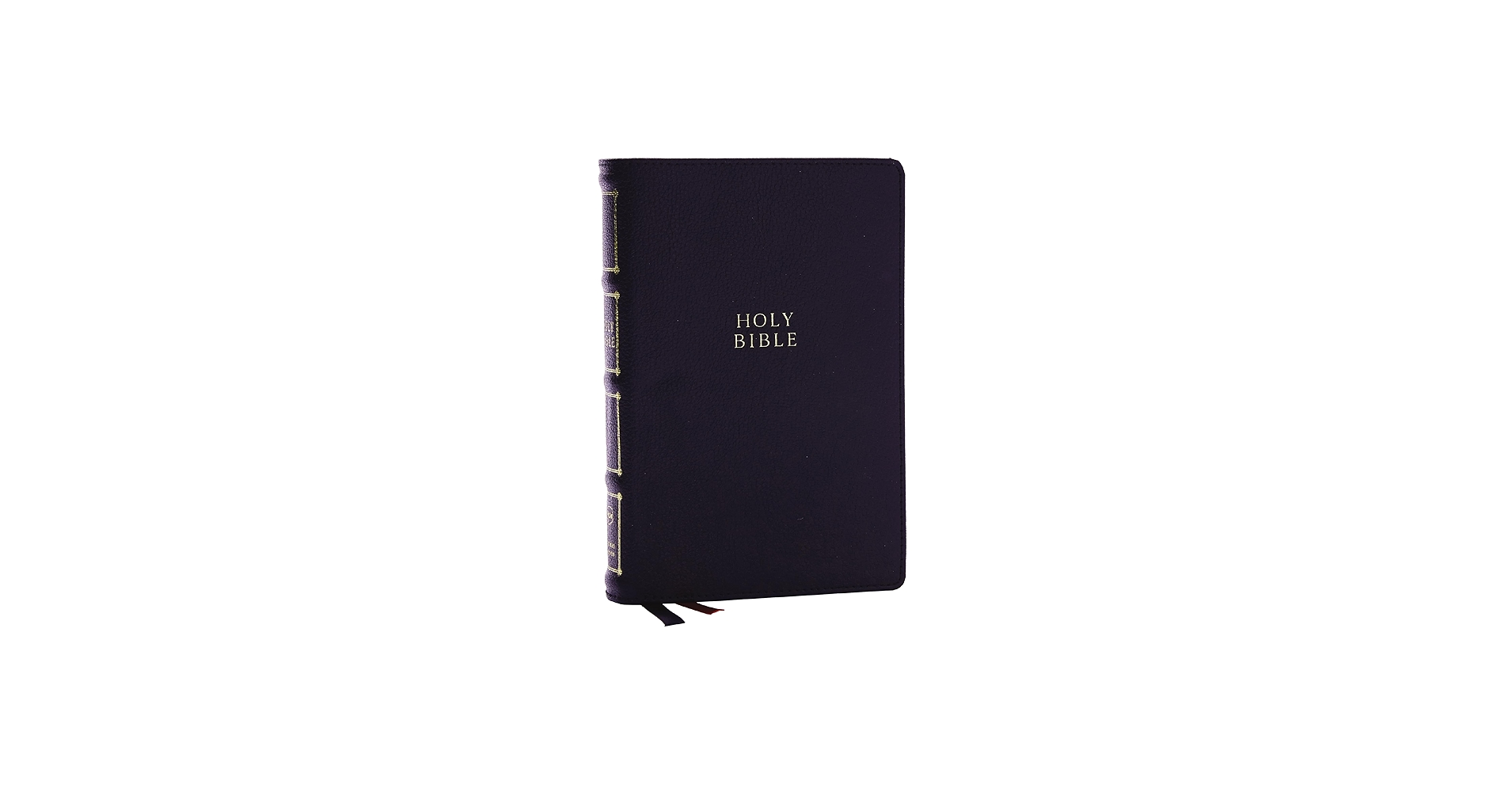 NKJV, Compact Center-Column Reference Bible, Black Genuine Leather