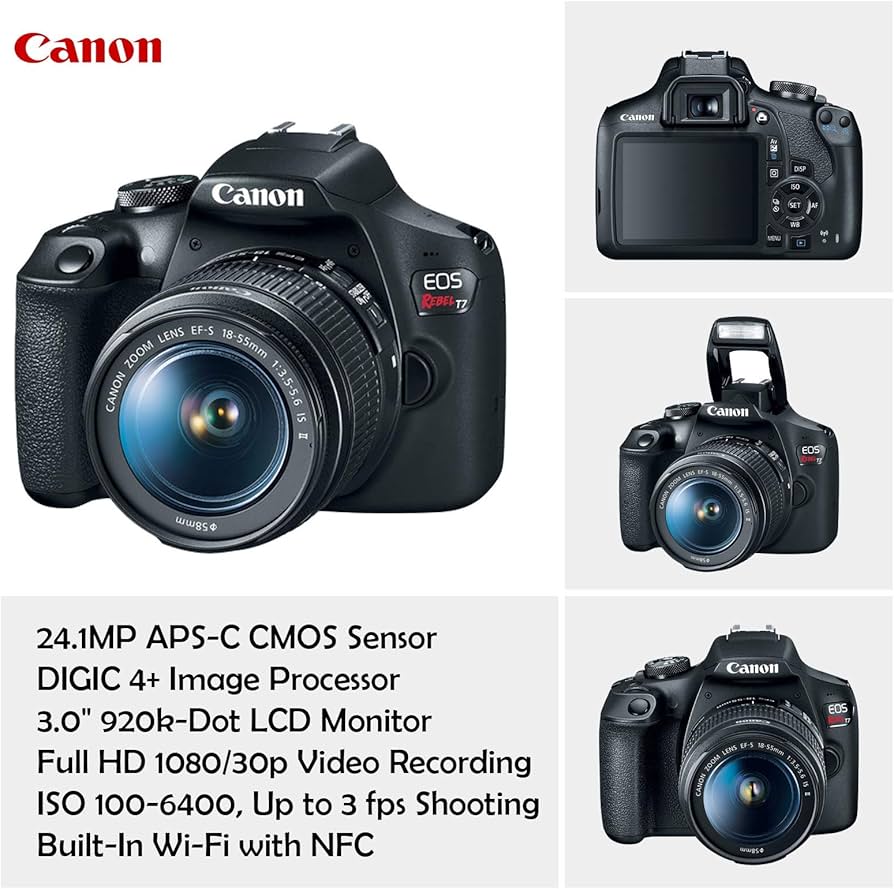 Amazon.com : Canon EOS Rebel T7 DSLR Camera with 18-55mm is Lens