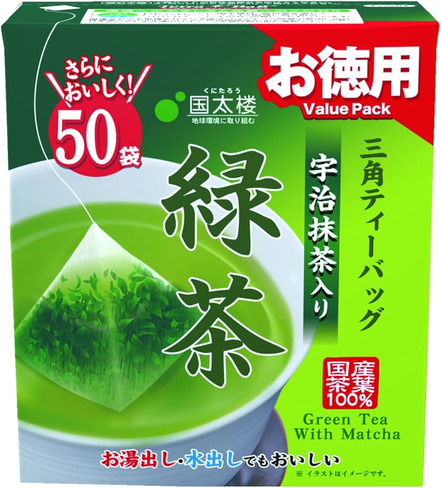 Amazon | 国太楼 お徳用 宇治抹茶入り 緑茶 三角ティーバッグ 100g(50