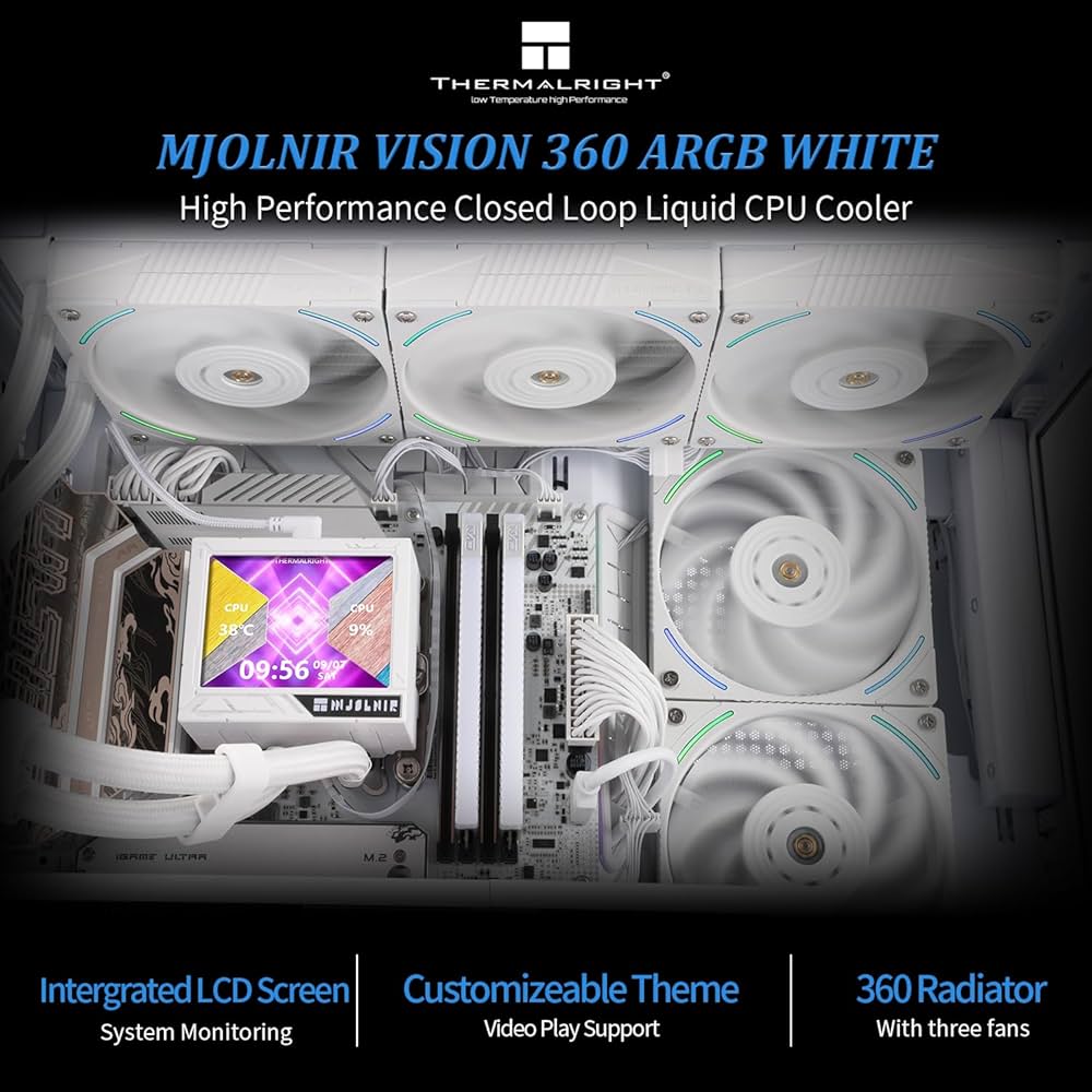 Amazon.co.jp: Thermalright Mjolnir Vision 360 ARGB ホワイト CPU