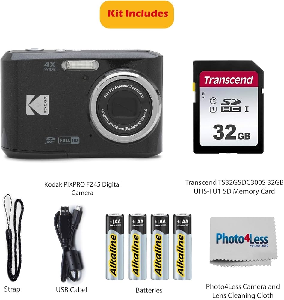 Amazon | KODAK PIXPRO FZ45 16MP デジタルカメラ4倍光学ズーム27mm