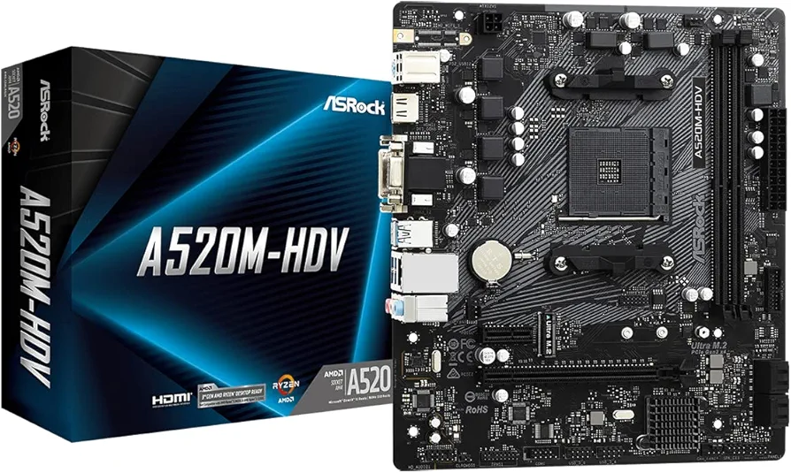 Amazon.com: ASRock A520M-HDV Supports AMD AM4 Socket Ryzen™ 3000