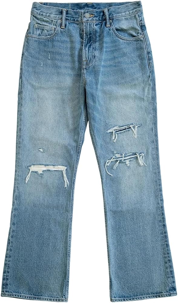 Amazon.com: Red Tornado Men's Ripped Boot Cut Jeans W32 Blue