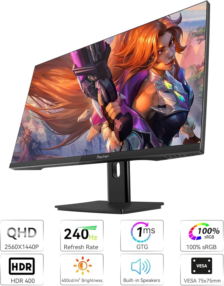 Amazon.com: 27 Inch 2K 240Hz QHD 2560x1440P Gaming Monitor, 1ms