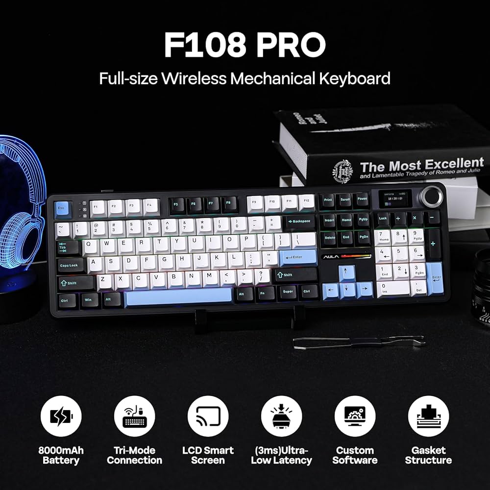 Amazon | EPOMAKER X Aula F108 PRO ワイヤレスゲーミングキーボード