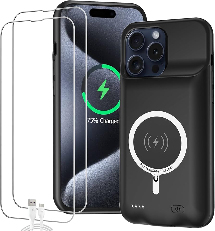 Amazon.com: Battery Case for iPhone 15 Pro, Full Encircle 10000mAh