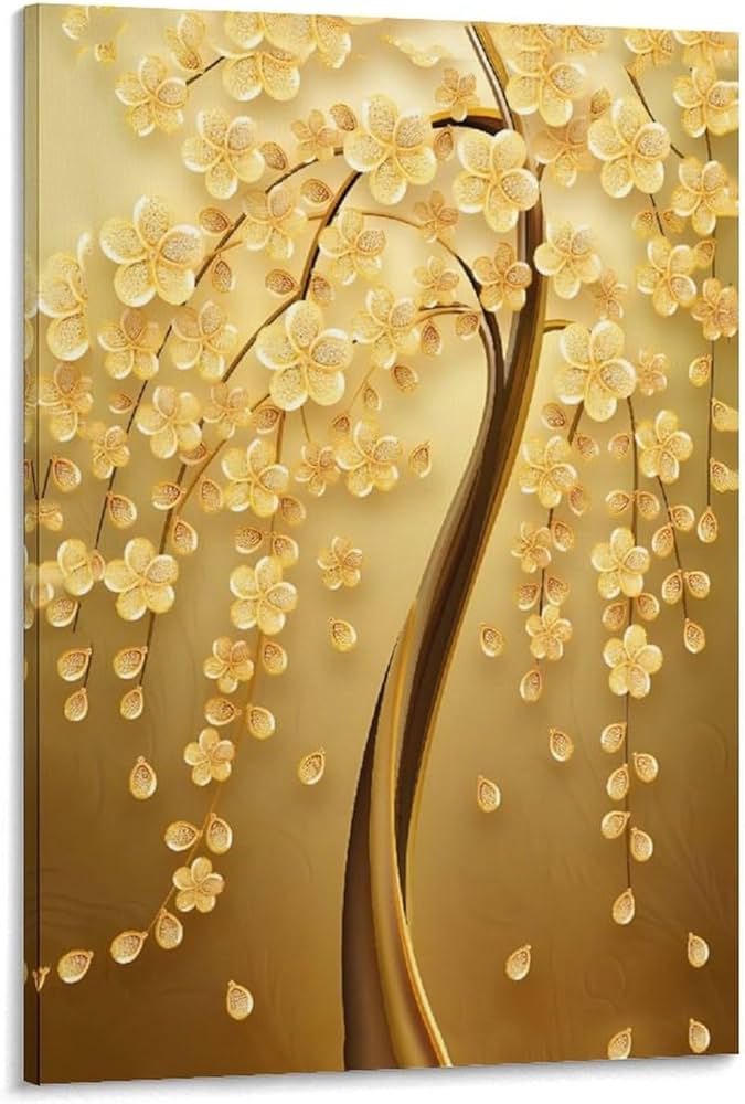 Amazon.co.jp: 風水 絵 玄関 油絵 絵画 金運アップお 幸運の木 風水絵