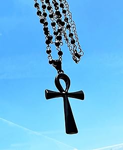Amazon.com: LINLINCHIC Gothic Bead Coptic Ankh Cross Necklace
