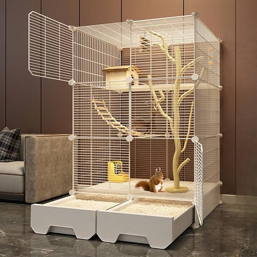 Amazon | Wyazziv リス モモンガ ケージ 3階たて 大型 H125 引き出し