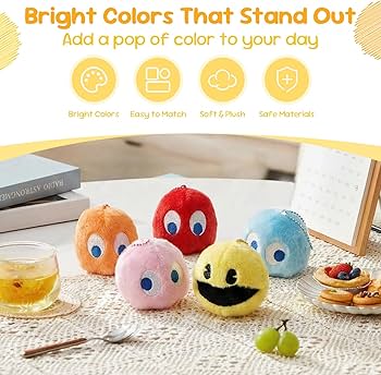 Amazon.co.jp: パックマン ぬいぐるみ キーホルダー 5個セット とても