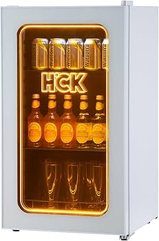 Amazon | HCK 冷蔵庫 小型 92L ドリンク用 スムージー作り LEDネオン