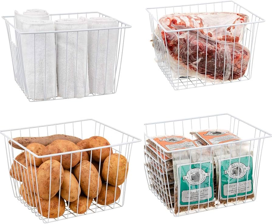 Amazon.co.jp: 冷凍庫ワイヤーバスケット キッチンストレージ