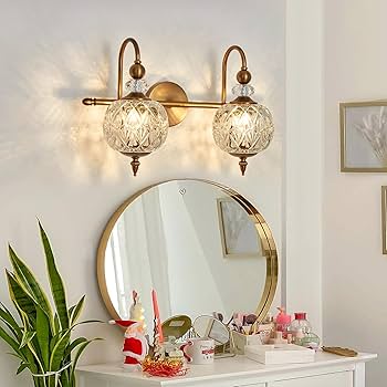 Piepooye Vintage Bathroom Light Fixtures Gold Vanity Light with