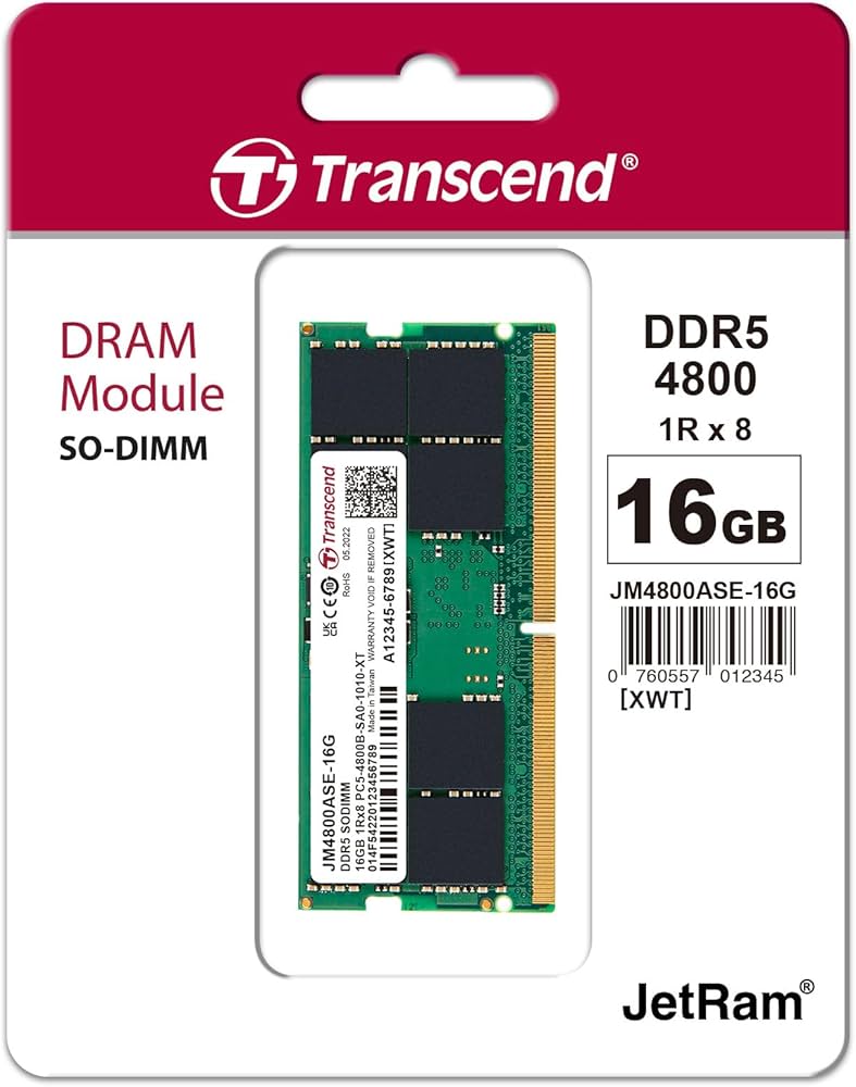 Transcend SO-DIMM-Speichermodul 16GB DDR5 4800MHz - JM4800ASE-16G