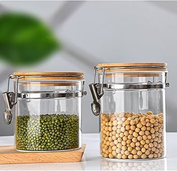 Amazon｜ガラスキャニスター コーヒー 豆 保存 容器 スプーン付き