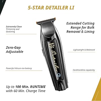 Wahl Professional 5 Star Black Cordless Magic Clip & Detailer Li