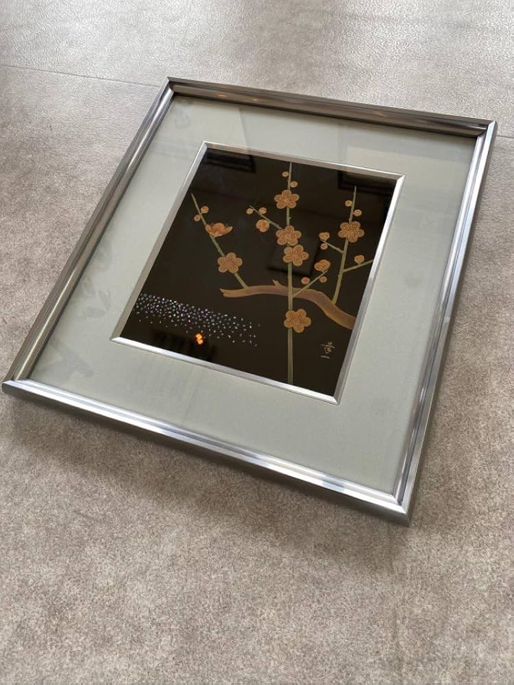 Amazon.co.jp: 石川伝統工芸 輪島塗 佐藤幸一 梅 漆芸額 螺鈿細工