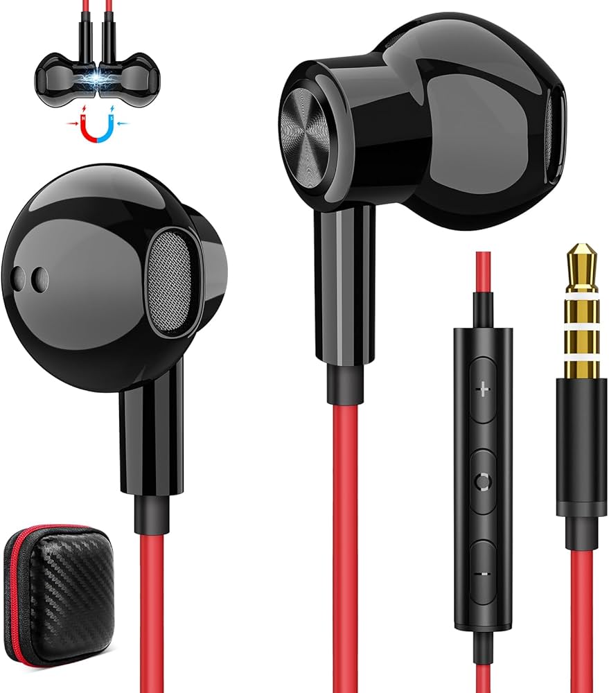 Amazon.co.jp: イヤホン 有線 マイク付き 3.5mmジャック 磁気 対応