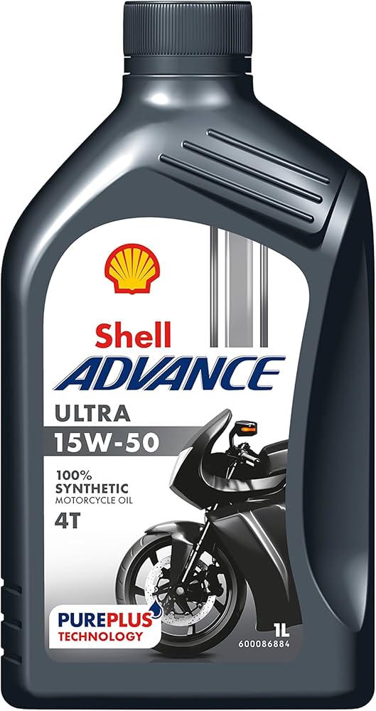 Shell Advance 4T Ultra 15W-50 1L | 100% Synthetic Oil for 4-Stroke