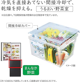 Amazon | 日立 冷蔵庫 幅60cm 375L ライトゴールド R-V38SVL N 3ドア