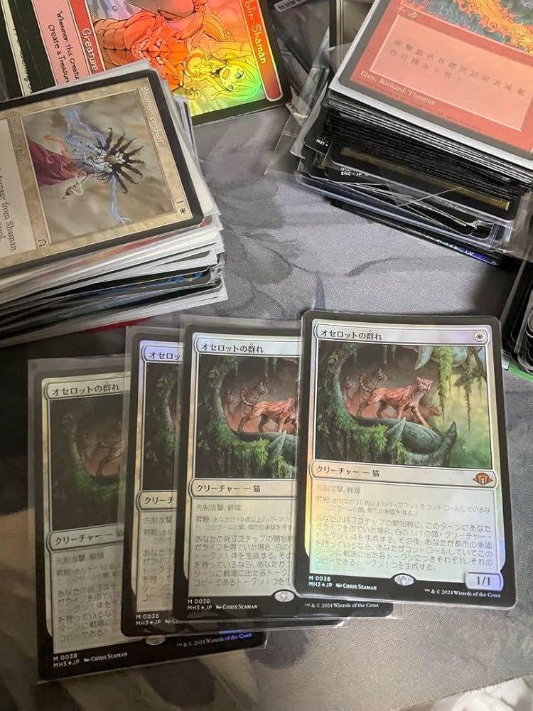 オセロットの群れ 日本語 プレリリースfoil 4枚 MTG オセロットの群れ