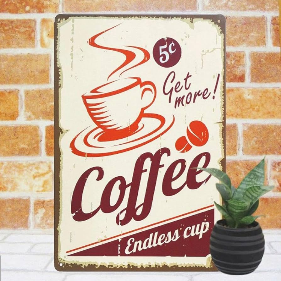Amazon.co.jp: デザイン看板コーヒー5ポスター純喫茶店coffee壁ブリキ
