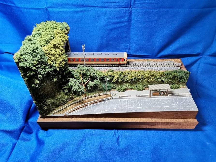 Amazon | Nゲージ 情景 ジオラマトンネルと田舎のバス停 展示台