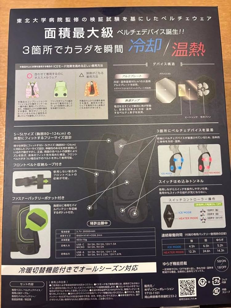 WindCore PRO model 冷暖房クールベスト WORKMAN WindCore PRO model