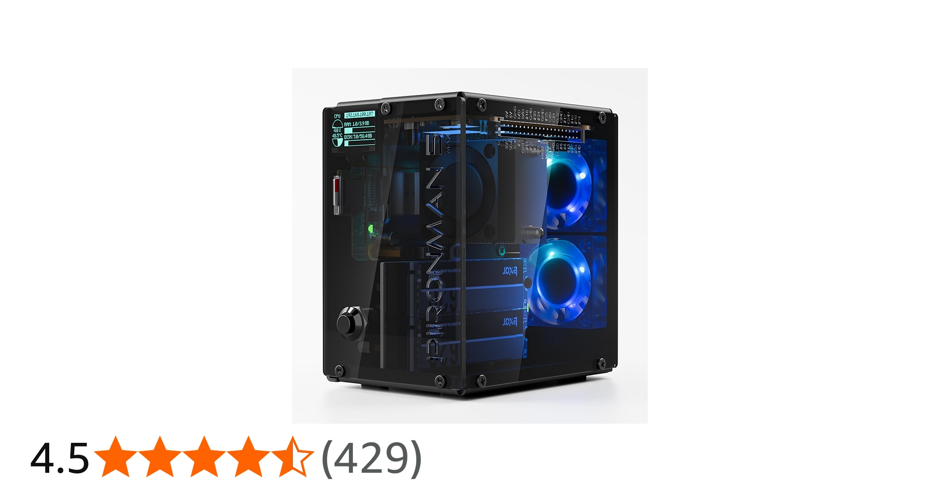 Pironman 5-MAX Dual NVMe M.2 SSD PCIe PC Case for Raspberry Pi 5