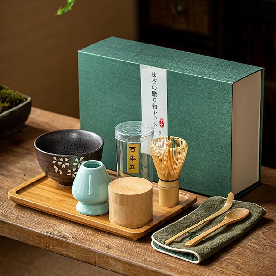 Amazon｜JIKANNOYA 抹茶セット 初心者 8点セット お点前セット 陶器